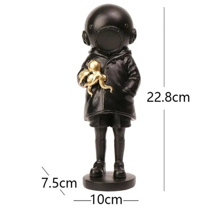 Astronaut Diver Statue with Octopus, Collectible Figurine for Living Room Decor – image 9