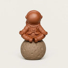 Astronaut Tea Pet, Zisha Purple Clay Tea Pet Ornament, Mini Figurine for Tea Table and Desk Decor