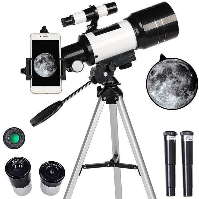 Astronomical Telescope | 70mm Refractor with Adjustable Tripod & Smartphone Adapter | Perfect for Stargazing and Kids 0