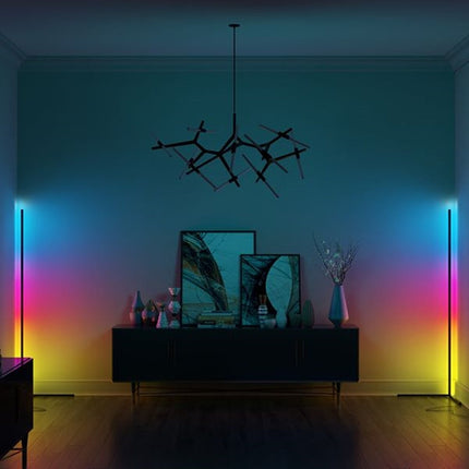 AuraEdge | Corner Floor Lamp with Adjustable RGB & White Light | Space-Saving Design for Versatile Ambiance 1