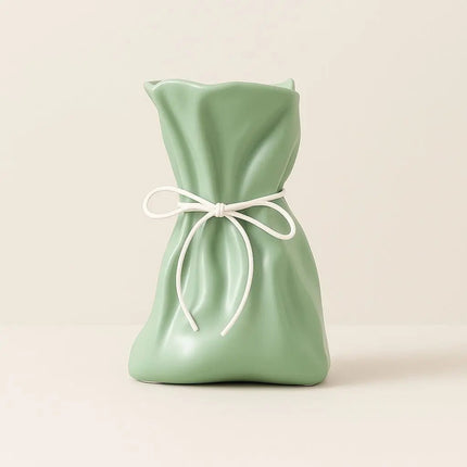 Ceramic Vase, Drawstring Vase for Home Decor and Table Centerpiece