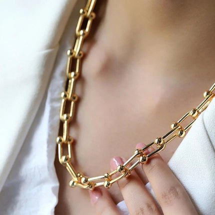 Aurielle Collection | Gold Link Jewelry Set with Adjustable Lengths | Elegant Necklace and Bracelet for Versatile Styling 10