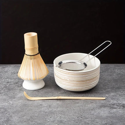 Authentic Matcha Whisk Set | 6-Piece Pottery Set for Traditional Tea Preparation 4
