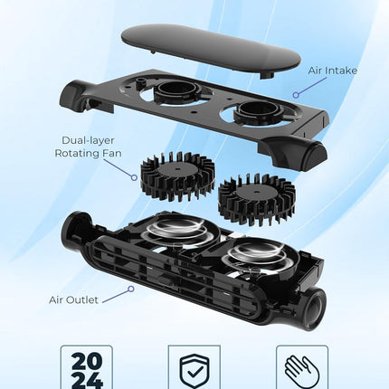 AutoBreeze | USB Car Cooling Fan with 3 Adjustable Speeds | Bladeless Design for Safe Airflow 8