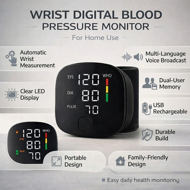Automatic Digital Blood Pressure Monitor | Accurate USB Rechargeable Device for Home Health Tracking 1