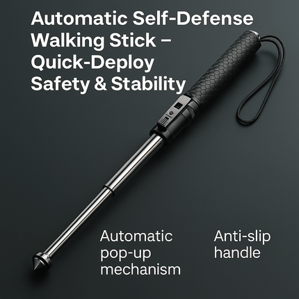 Automatic Self-Defense Walking Stick with Quick-Deploy Mechanism | Adjustable & Ergonomic Design for Enhanced Stability 6