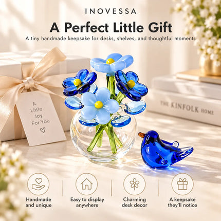 Miniature Figurines, Glass Art Home Decor for Desk and Shelf