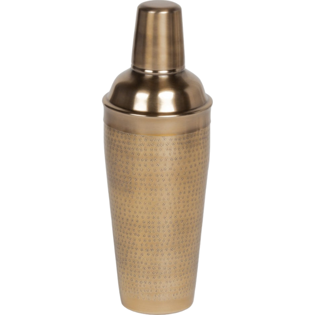 Avery Cocktail Shaker | Antique Brass, Hammered Stainless Steel 0