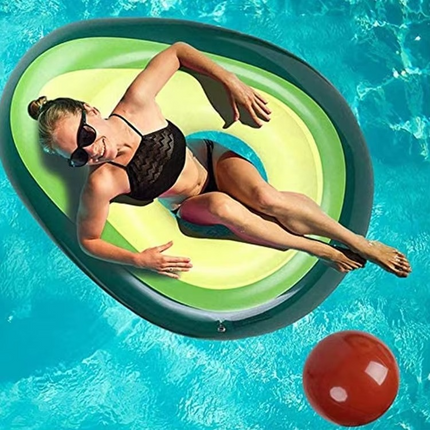 Avocado Pool Float | Inflatable Lounge with Detachable Ball for Summer Fun 0