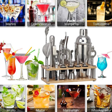 Cocktail Shaker Set 23 Piece, Stainless Steel Bartender Kit with Jigger and Strainer – image 13