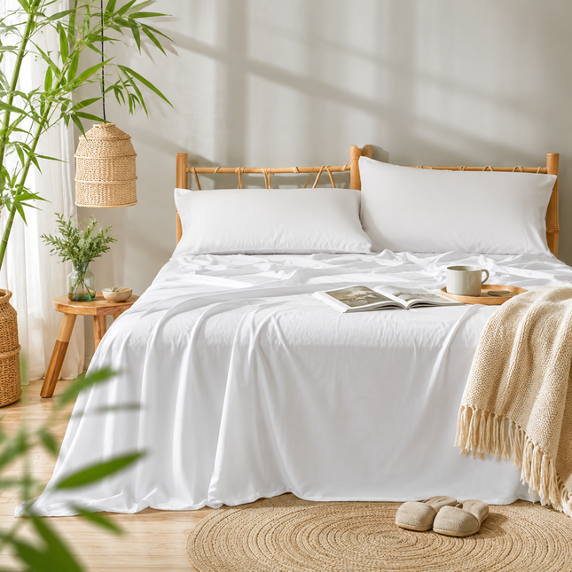Bamboo Collection | Cooling Bed Sheets Set with Silky Soft Fabric | Breathable & Wrinkle-Resistant for All-Season Comfort 0