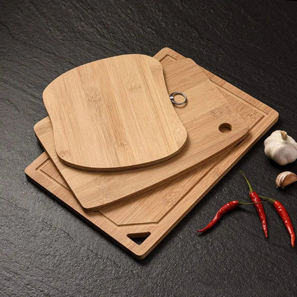 Bamboo Cutting Board with Hanging Ring, Bamboo Chopping Board in 3 Sizes