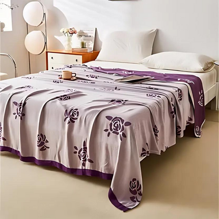 Bamboo Fiber Rose Cooling Blanket with Floral Design | Perfect for Summer Comfort 0