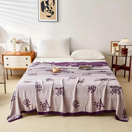 Bamboo Fiber Rose Cooling Blanket with Floral Design | Perfect for Summer Comfort 1