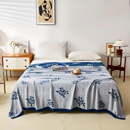 Bamboo Fiber Rose Cooling Blanket with Floral Design | Perfect for Summer Comfort 3