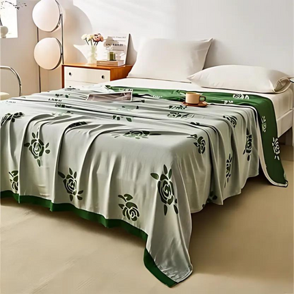 Bamboo Fiber Rose Cooling Blanket with Floral Design | Perfect for Summer Comfort 7