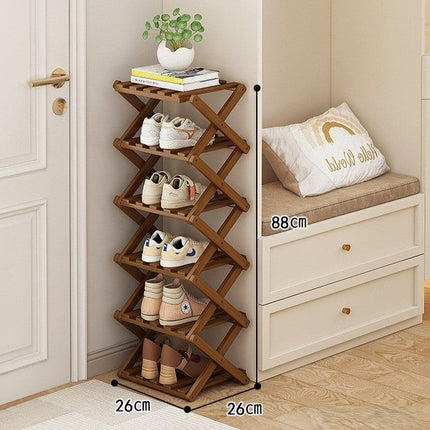 Bamboo Storage Rack | Shoe Storage Organizer with Foldable Design | Space-Saving Solution for Home 13