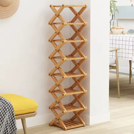 Bamboo Storage Rack | Shoe Storage Organizer with Foldable Design | Space-Saving Solution for Home 2