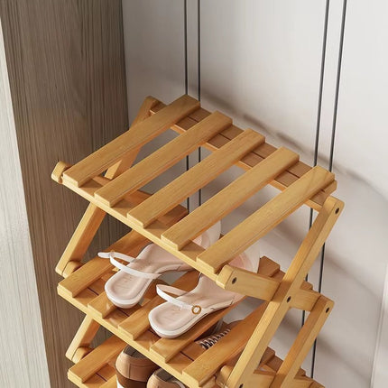 Bamboo Storage Rack | Shoe Storage Organizer with Foldable Design | Space-Saving Solution for Home 5