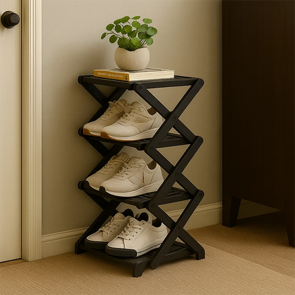 Bamboo Storage Rack | Shoe Storage Organizer with Foldable Design | Space-Saving Solution for Home 6