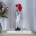 Resin Statue Flying Balloon Girl, Coffee Table Decor Sculpture, Mantel Decor and Bookshelf Decor