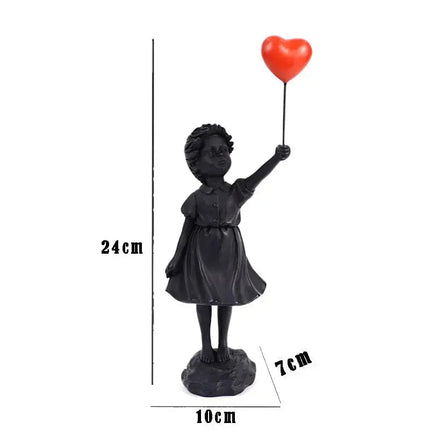 Resin Statue Flying Balloon Girl, Mantel Decor and Bookshelf Decor – image 9