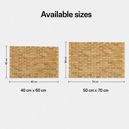 Bamboo Bath Mat, Wooden Bathroom Mat for Shower and Spa – image 4