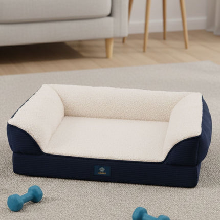 Orthopedic Dog Bed, Dog Couch Bed with Bolstered Sides and Low Front Entry – image 4