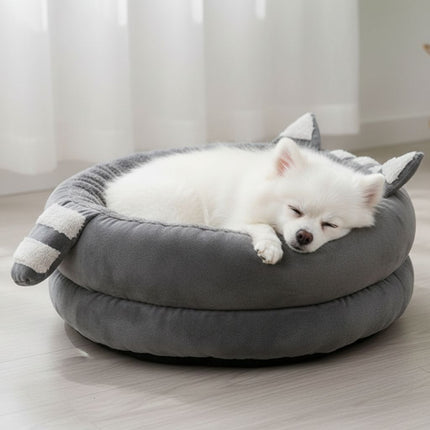 Round Cat Bed, Machine Washable Small Dog Bed with Non Slip Bottom
