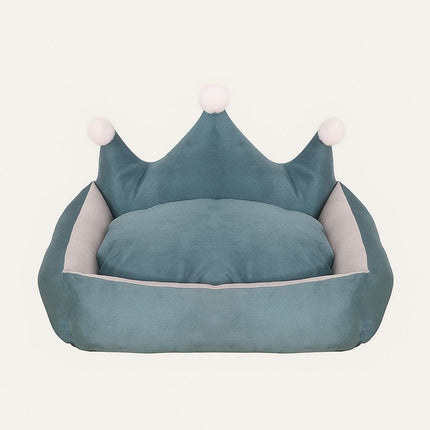 Dog Beds, Cute Crown Pet Bed with Raised Sides and Soft Velvet Interior, Plush Dog Bed for Puppies and Dogs