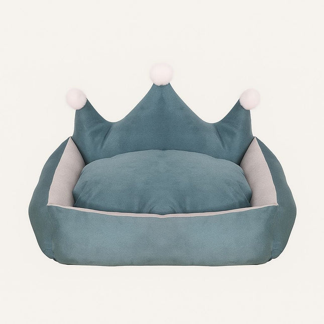 Dog Beds, Cute Crown Pet Bed with Raised Sides and Soft Velvet Interior, Plush Dog Bed for Puppies and Dogs_00