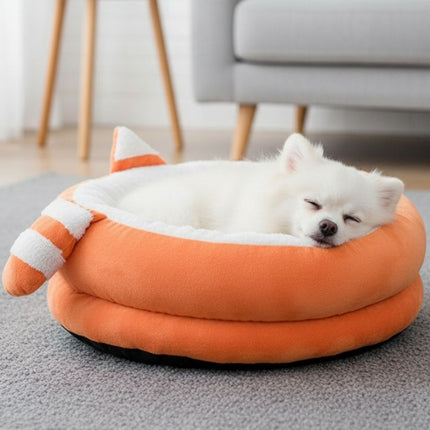 Round Cat Bed, Machine Washable Small Dog Bed with Non Slip Bottom – image 5