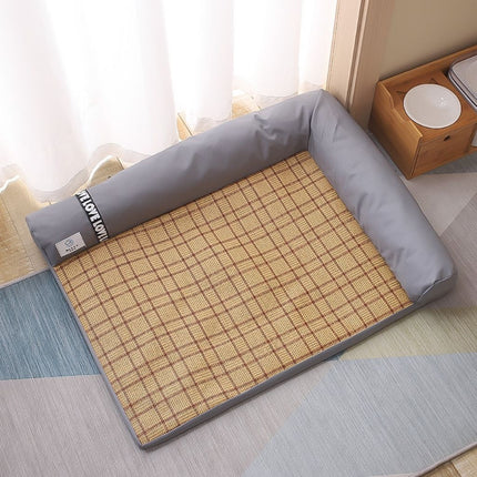 Cooling Dog Bed, Semi Enclosed Corner Pet Bed with Breathable Bamboo Fiber Surface – image 7