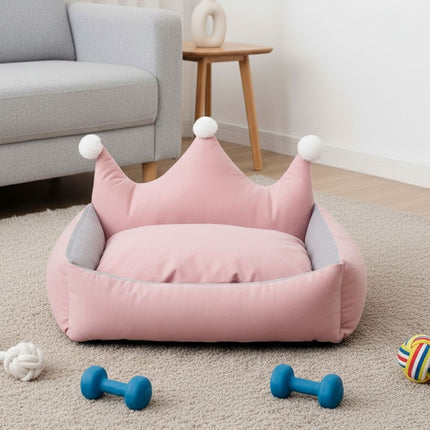 Dog Beds, Cute Crown Pet Bed with Raised Sides and Soft Velvet Interior – image 6