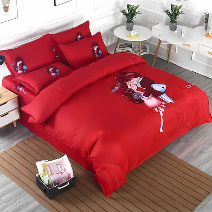Bedding Set 4 Piece with Flat Sheet and Pillowcases