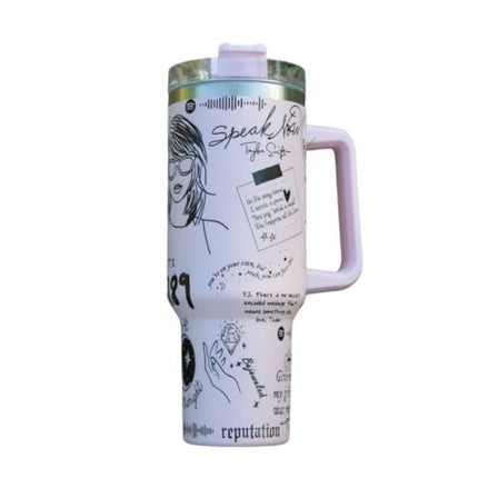 Stainless Steel Tumbler with Handle and Straw, Coffee Tumbler – image 19
