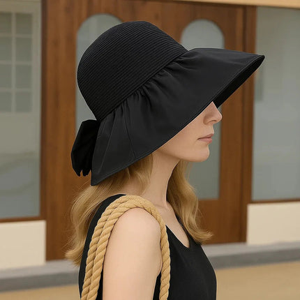 BelleBrim | Wide Brim Sun Hat for Women with Stylish Bow | UV Protection Beach Hat 5