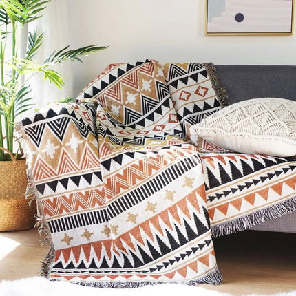 Geometric Throw Blanket for Couch, Cotton Blend Couch Cover – image 8