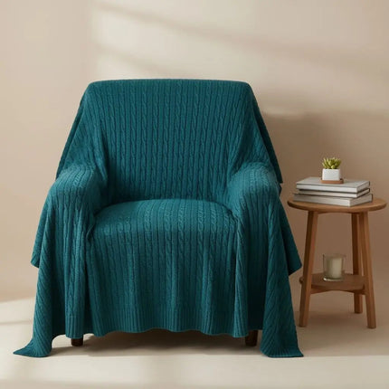 Cotton Throw Blanket, Knitted Cotton Blanket for Sofa and Bed – image 4