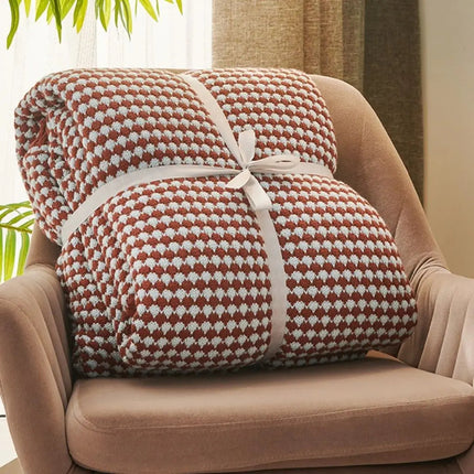Thick Soft Blanket for Winter, Cozy Blanket with Geometric Jacquard – image 7