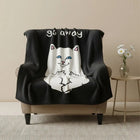 Throw Blankets, Funny Cat Blanket with Graphic Print, Lightweight Soft Blanket for Bed and Couch