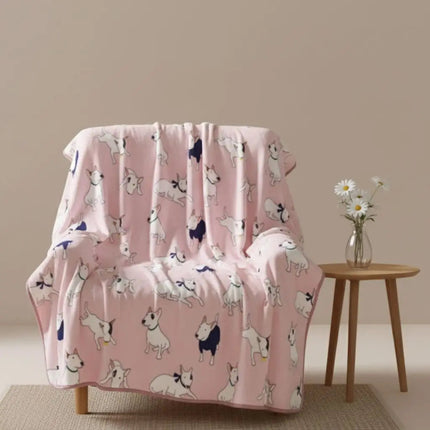 Soft Blanket in Lightweight Summer Flannel with Cartoon Print for Nap