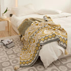 Boho Throw Blanket with Tassels, Chenille Sofa Blanket with Geometric Pattern, Small Couch Throw, Couch Cover