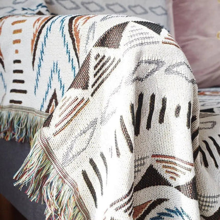 Double Sided Throw Blanket for Couch, Cotton Blend Sofa Throw Blanket – image 5