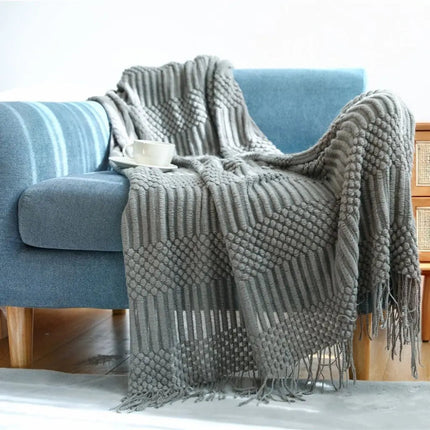 Knit Throw Blanket for Couch, Cozy Blanket for Bed and Sofa