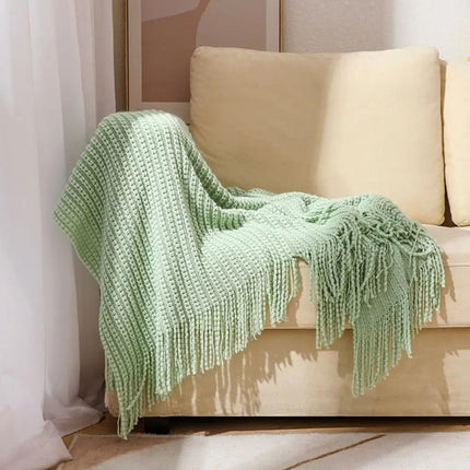 Chenille Throw Blanket with Long Fringe, Cozy Blanket for Couch – image 8