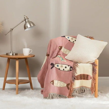 Lightweight Gauze Sofa Throw for Naps
