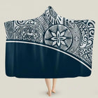 Throw Blankets, Hooded Flannel Blanket with Boho Turtle Print, Soft Blanket for Indoor and Outdoor Use
