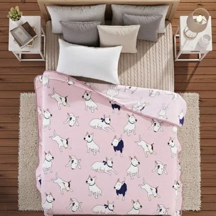 Throw Blanket for Bed and Couch, Soft Blanket in Lightweight Summer Flannel with Cartoon Print for Nap – image 4