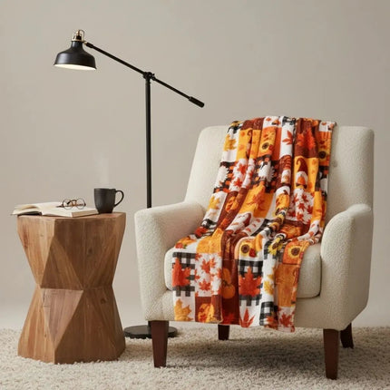Fall Throw Blanket, Soft Fleece Blanket for Couch, Autumn Flannel Blanket for Fall Decor